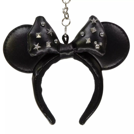 "Pre-Order" TDR - Minnie Mouse Ears Headband Keychain - Black Studs Leather