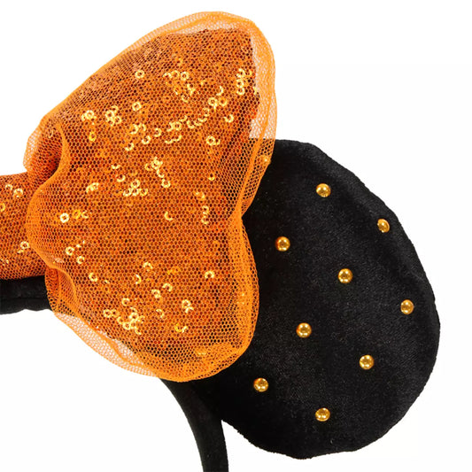 "Pre-Order" TDR - Minnie Mouse Ears Headband - 2024 Sequins Orange Halloween