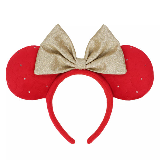 "Pre-Order" TDR - Gold Ribbon and Red Minnie Ears Headband