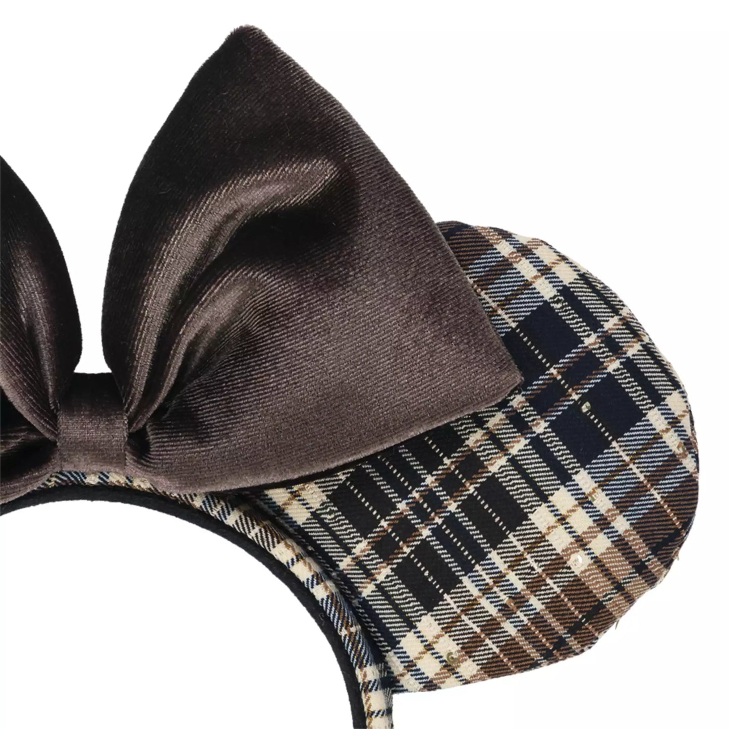 "Pre-Order" TDR - Minnie Mouse Maillard-style Brown Plaid ears Headband