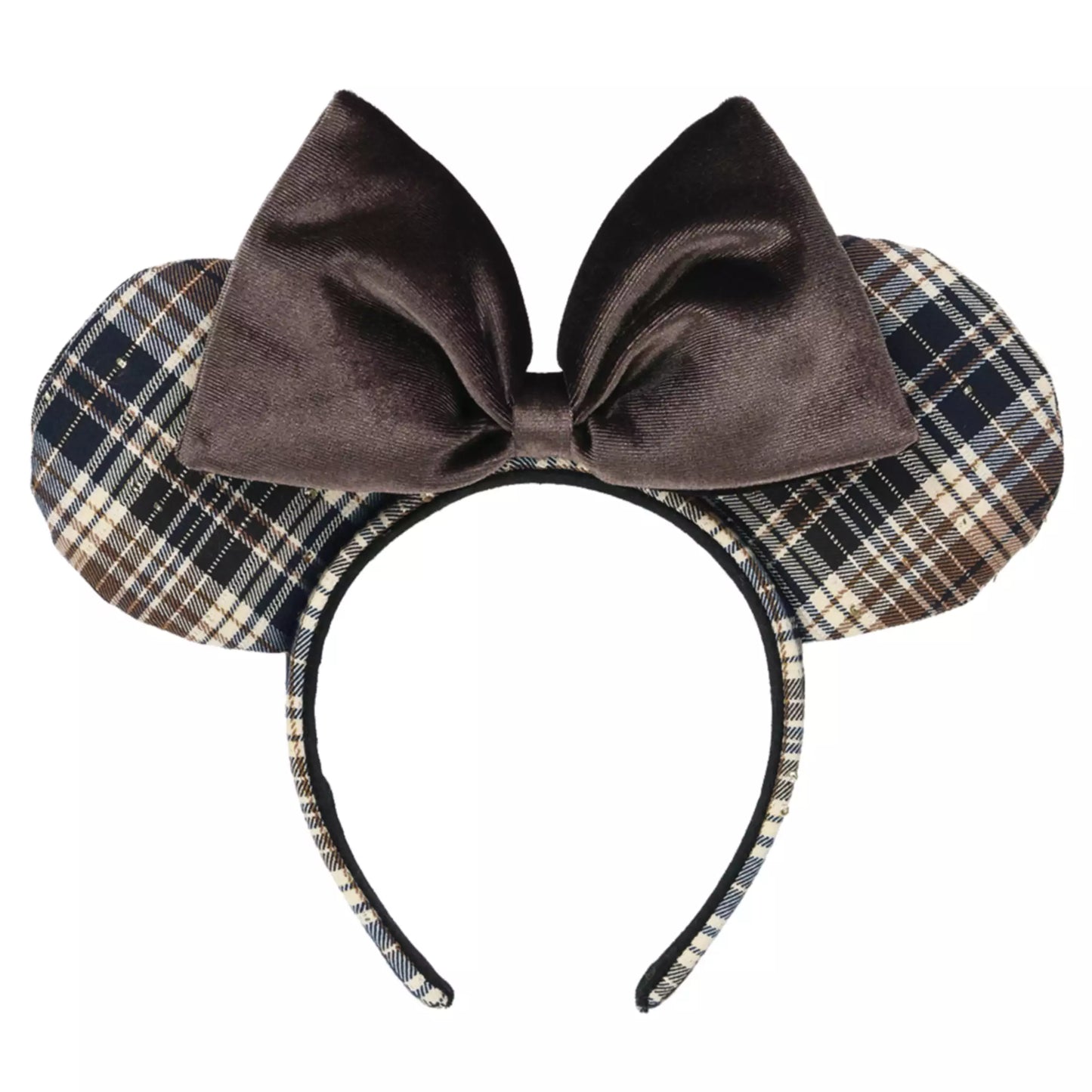 "Pre-Order" TDR - Minnie Mouse Maillard-style Brown Plaid ears Headband