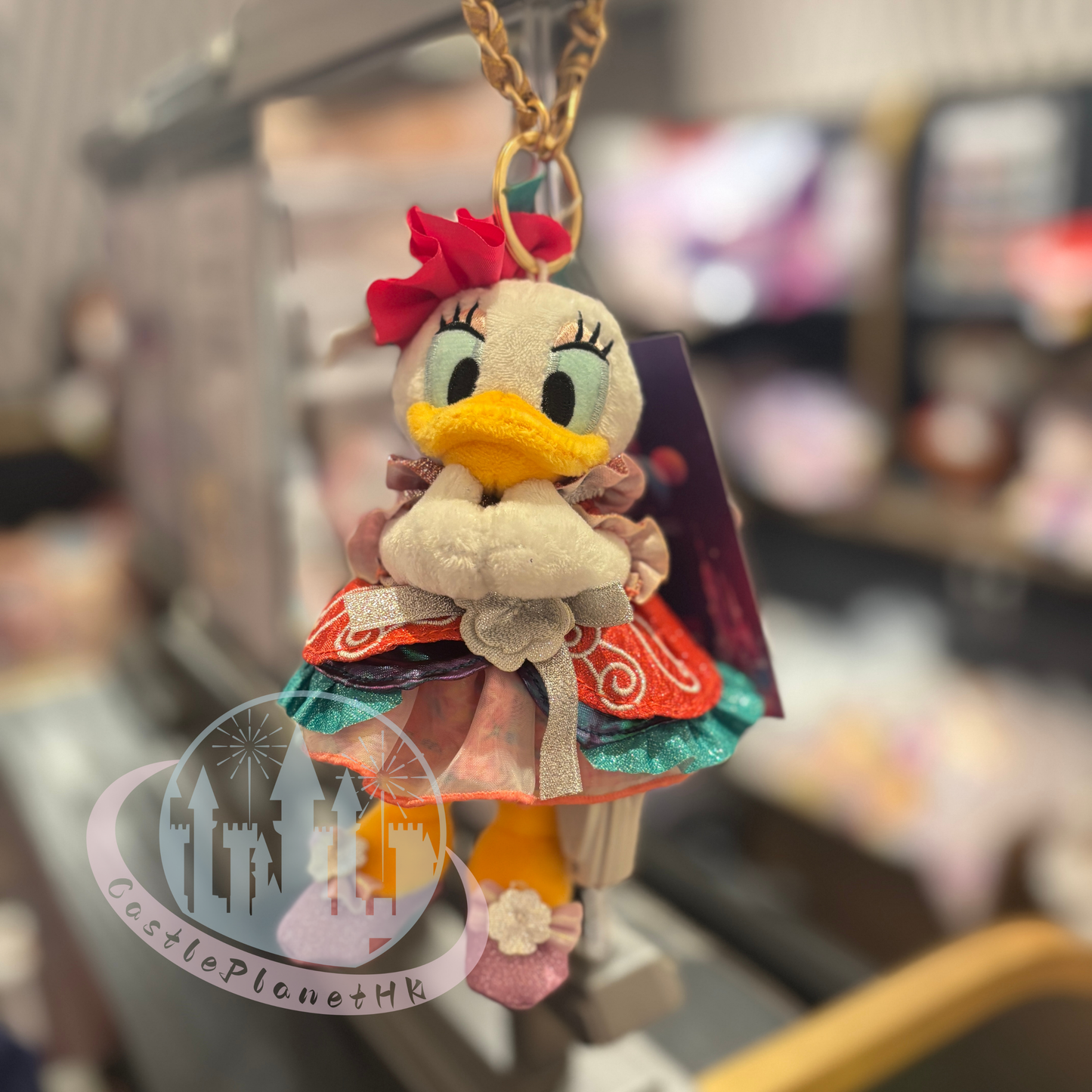 "Pre-Order" HKDL - Daisy Duck Plush Bag Charm Keychain, HKDL 20th Anniversary Grand Celebration