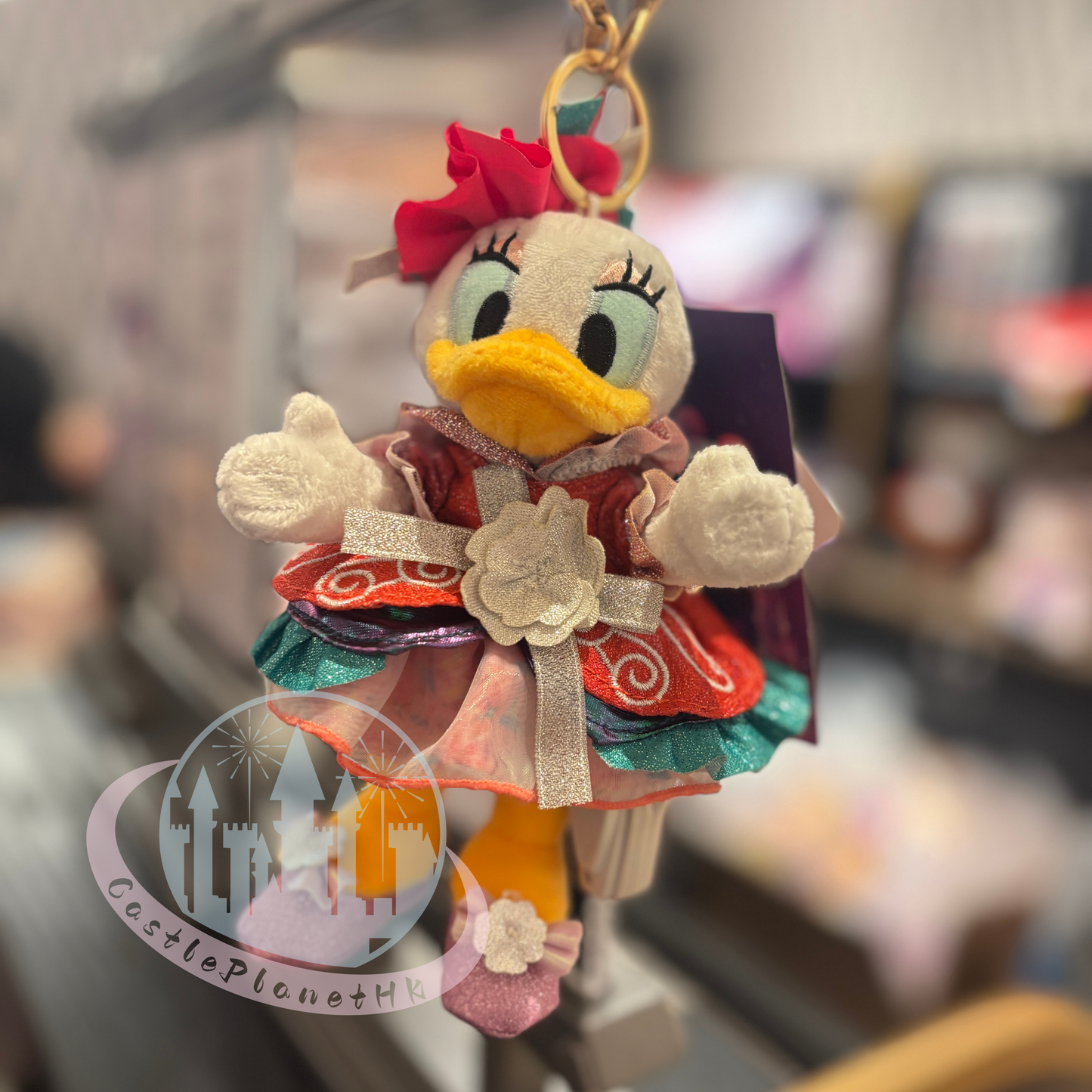 "Pre-Order" HKDL - Daisy Duck Plush Bag Charm Keychain, HKDL 20th Anniversary Grand Celebration