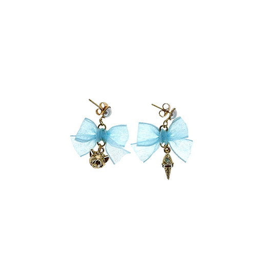 "Pre-Order" HKDL - Gelatoni Mesh Bow Earrings