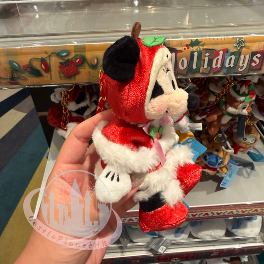 "Pre-Order" HKDL - Minnie Mouse Plush Keychain, 2025 Christmas