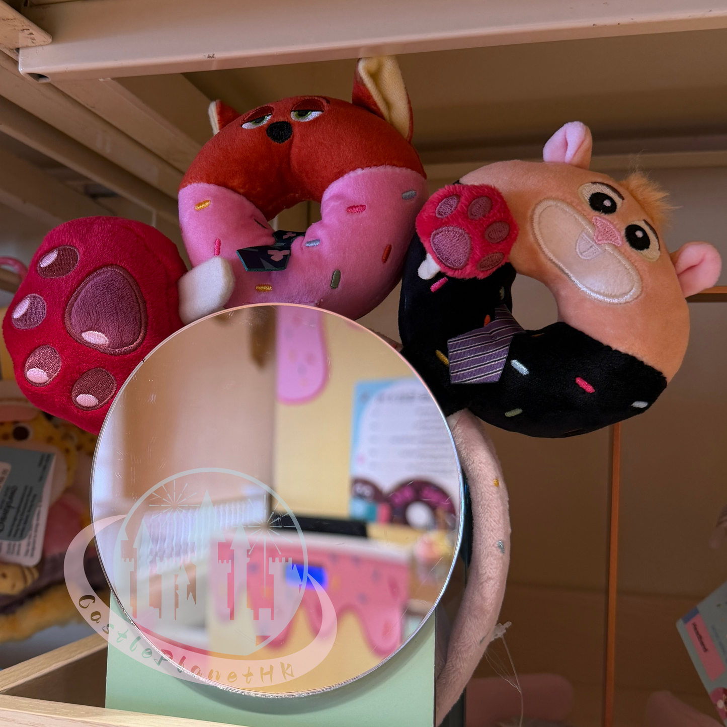 "Pre-Order" HKDL - The Nick Caramel Donut Puff Mini Plush Accessory (Disney Personalized Headband), Zootopia 2 Donut Worry BETTER ZOOGETHER