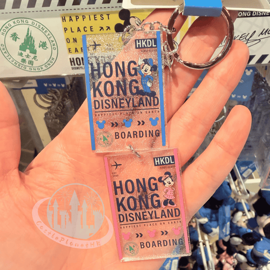 "Pre-Order" HKDL - Mickey & Minnie Boarding Pass Keychain, Captain Mickey Mouse 2026