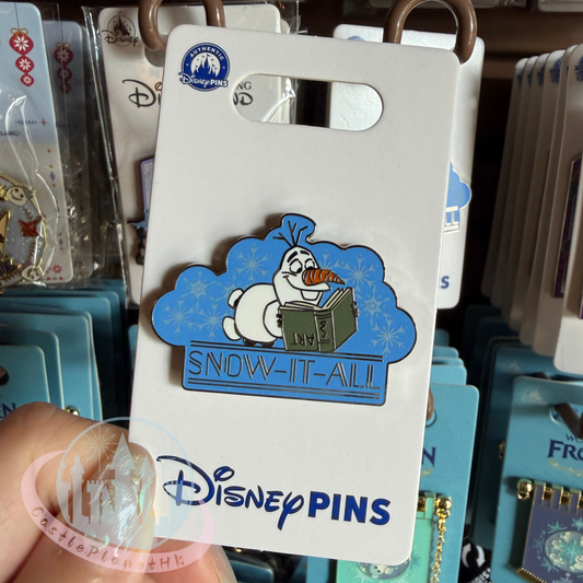 "Pre-Order" HKDL - Olaf Reading a Book - 'Snow it All' Pin, World of Frozen