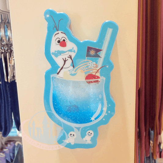 "Pre-Order" HKDL - Olaf "Summer Drink" Moving Glitter Magnet, World of Frozen 2026