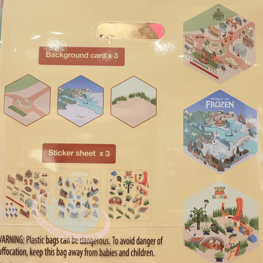 "Pre-Order" HKDL - Park Scenery Sticker set, Park Area Themed 2026