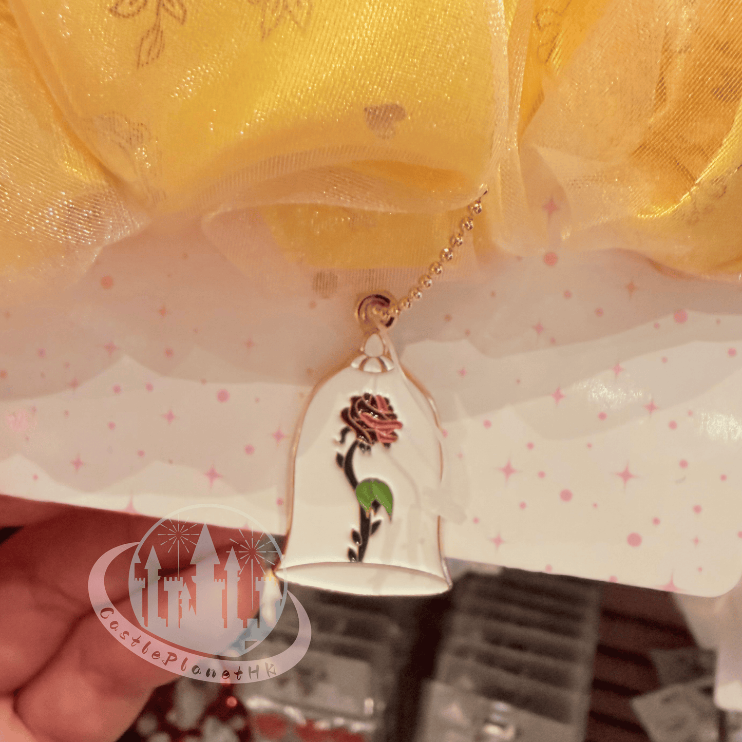 "Pre-Order" HKDL - Belle Hair Scrunchies with Charm, Beauty and the Beast 2026