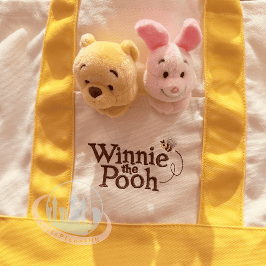 "Pre-Order" HKDL - Winnie the Pooh & Piglet Plush Face Tote Bag