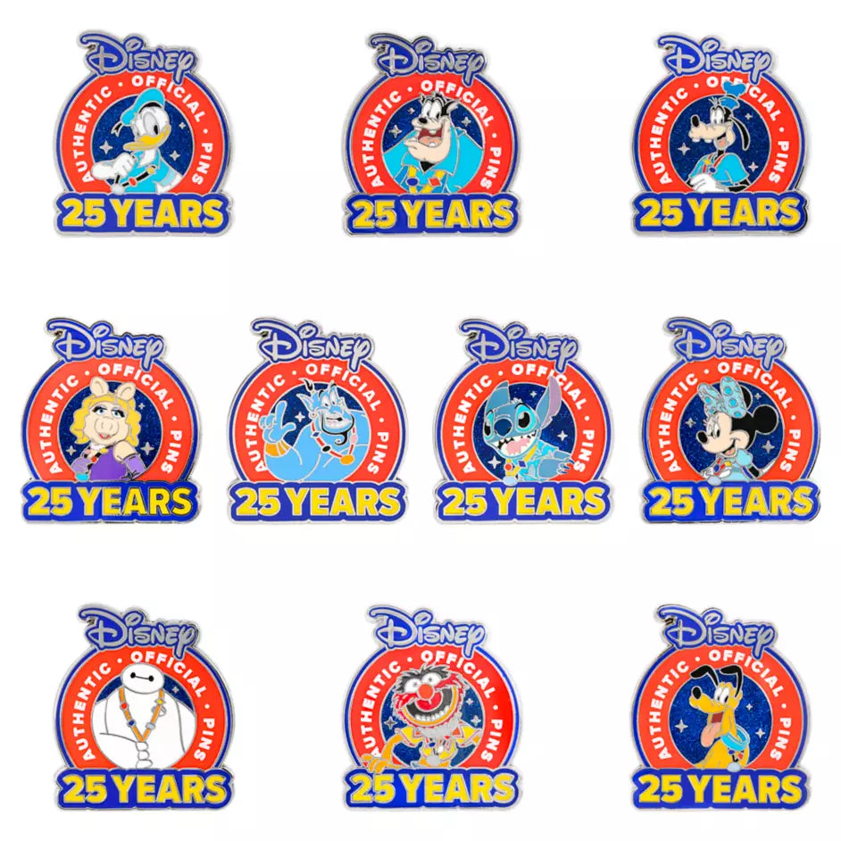 "Pre-Order" HKDL - Disney Parks Pin Trading 25 Years 2-Piece Mystery Pin Blind Pack