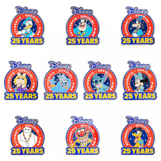 "Pre-Order" HKDL - Disney Parks Pin Trading 25 Years 2-Piece Mystery Pin Blind Pack