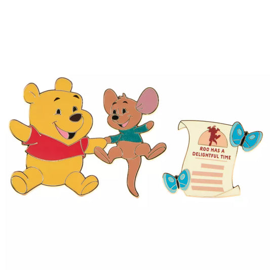 HKDL - Winnie the Pooh and Roo 2-Piece Pin Set, Hundred Acre Wood Series, July【Ready Stock】