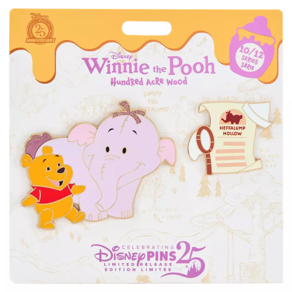 "Pre-Order" HKDL - Winnie the Pooh and Lumpy 2-Piece Pin Set, Hundred Acre Wood Series, October