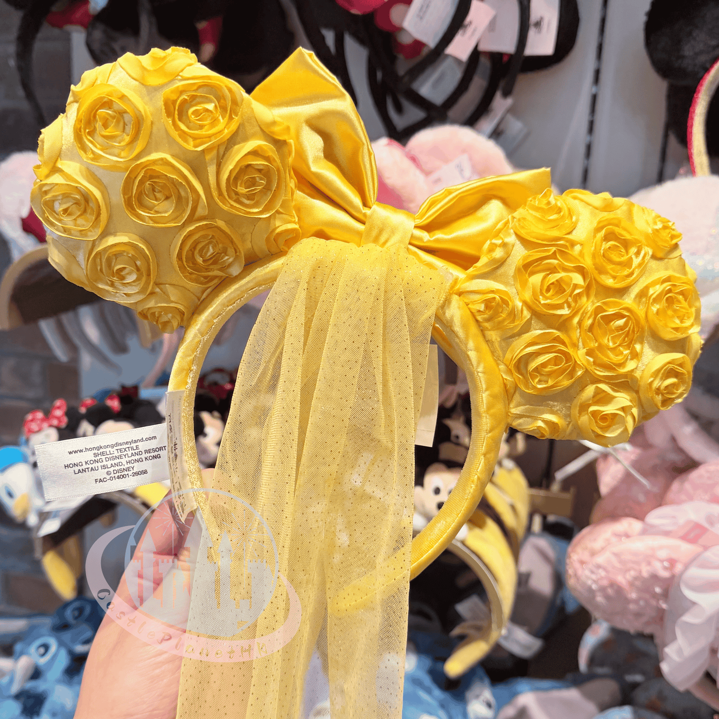 "Pre-Order" HKDL - Belle ears Headband with Veil for Adults, Beauty and the Beast 2026