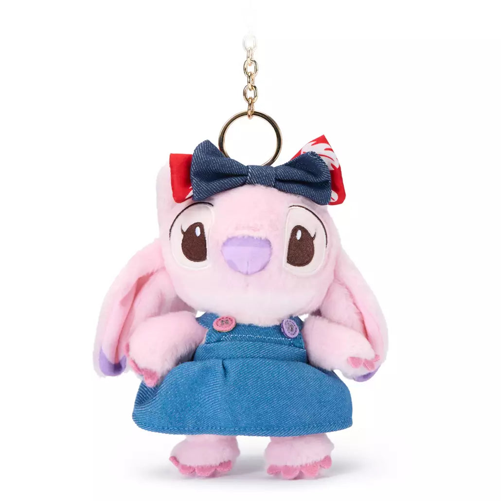 “Pre-order” SHDR/HKDL - Angel Denim Plush Keychain, Lilo & Stitch