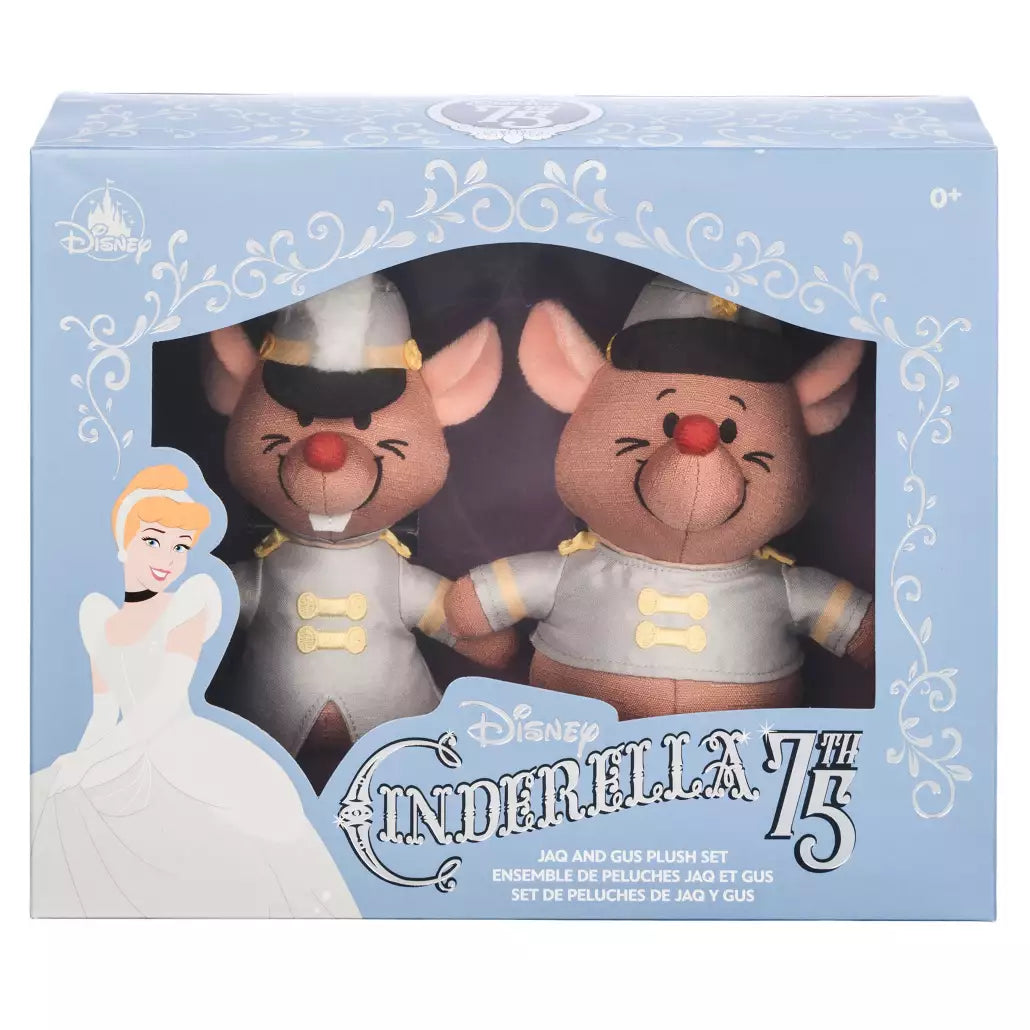 HKDL - Jaq and Gus 75th Anniversary Soft Toy Set, Cinderella【Ready Stock】