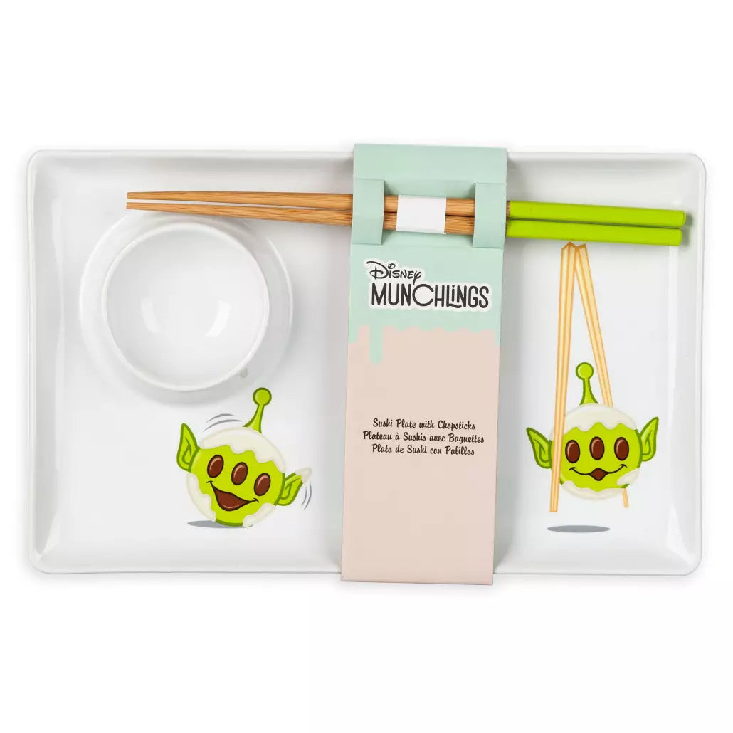 “Pre-order” HKDL - Toy Story Alien Disney Munchlings Sushi Plate with Chopsticks, Sensational Snacks