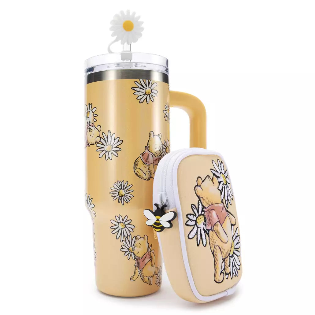 “Pre-order” HKDL - Winnie the Pooh Stainless Steel Travel Tumbler with Straw plus Zip Case