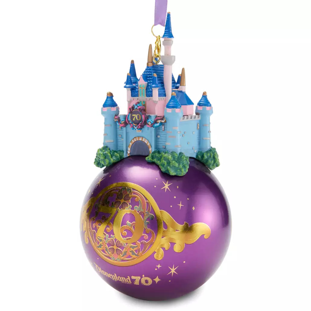 “Pre-order” HKDL - Sleeping Beauty Castle Glass Ball Ornament, Disneyland 70th Anniversary