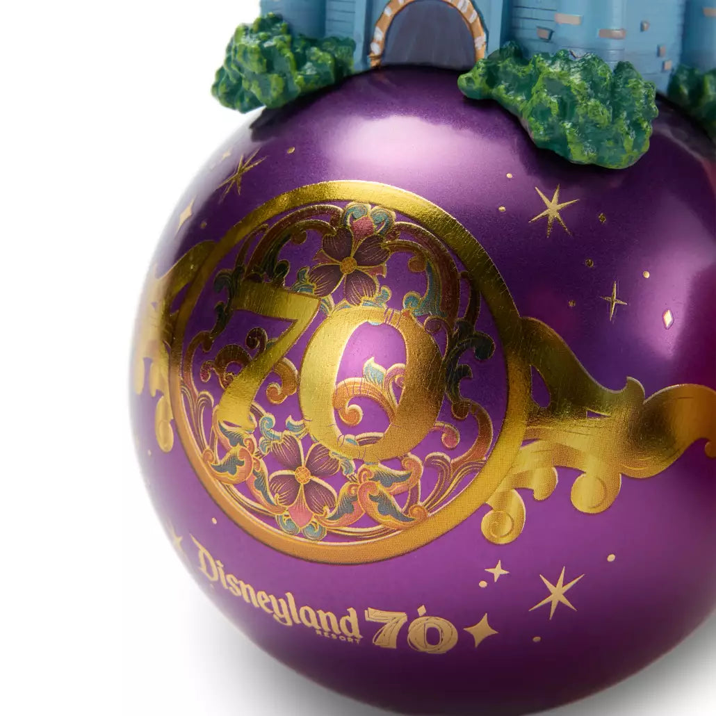 “Pre-order” HKDL - Sleeping Beauty Castle Glass Ball Ornament, Disneyland 70th Anniversary