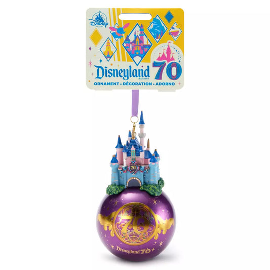“Pre-order” HKDL - Sleeping Beauty Castle Glass Ball Ornament, Disneyland 70th Anniversary