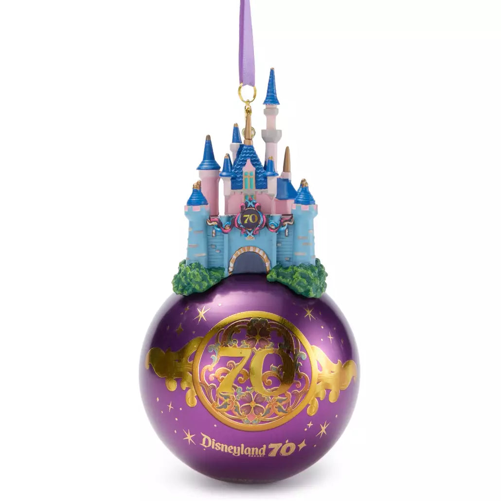 “Pre-order” HKDL - Sleeping Beauty Castle Glass Ball Ornament, Disneyland 70th Anniversary