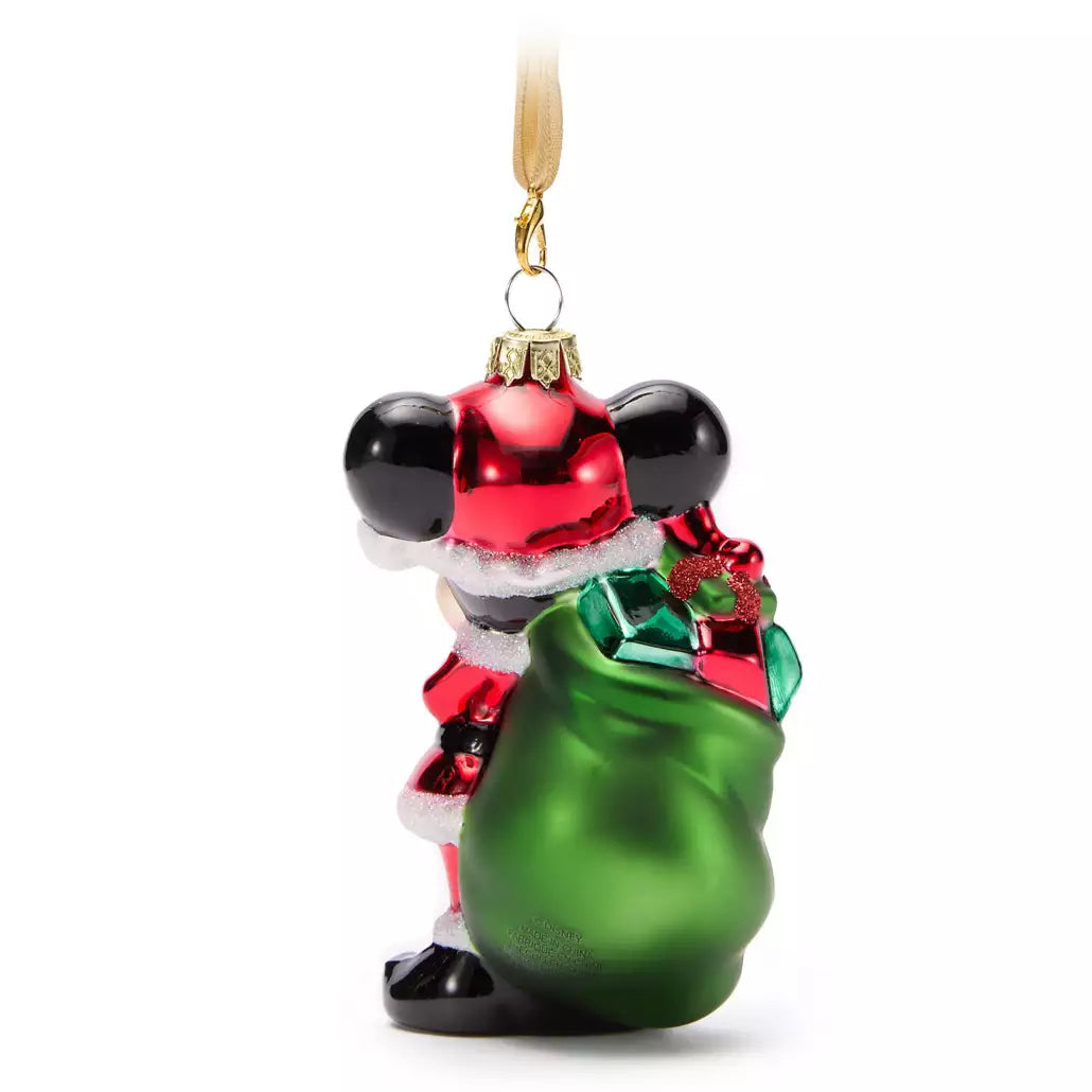 “Pre-order” HKDL - Santa Mickey Mouse Holiday Glass Ornament