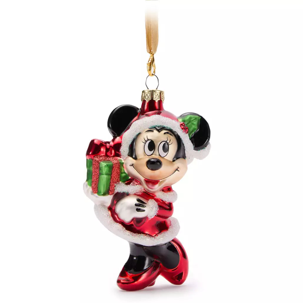 “Pre-order” HKDL - Santa Minnie Mouse Holiday Glass Ornament