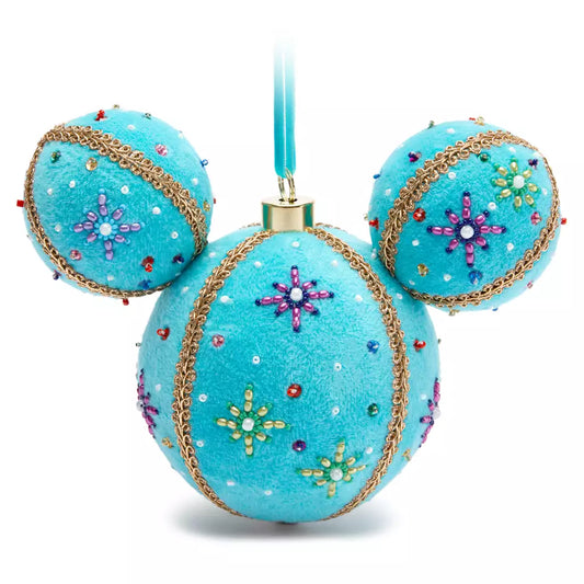 “Pre-order” HKDL - Mickey Mouse Icon Ball Ornament, Beaded Fantasyland Castle