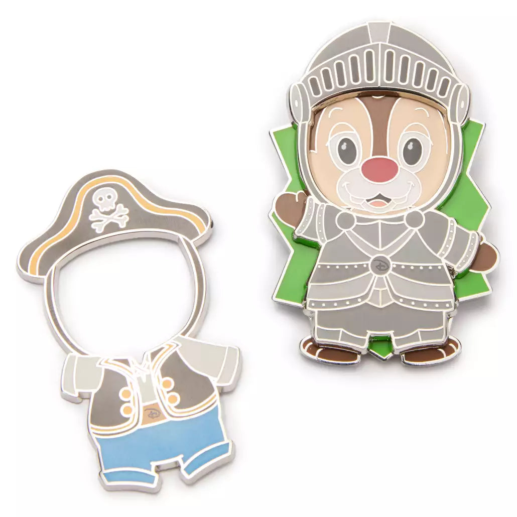 "Pre-Order" HKDL - Dale Disney Park Pal Outfits Magnetic Knight & Pirate Pin Set