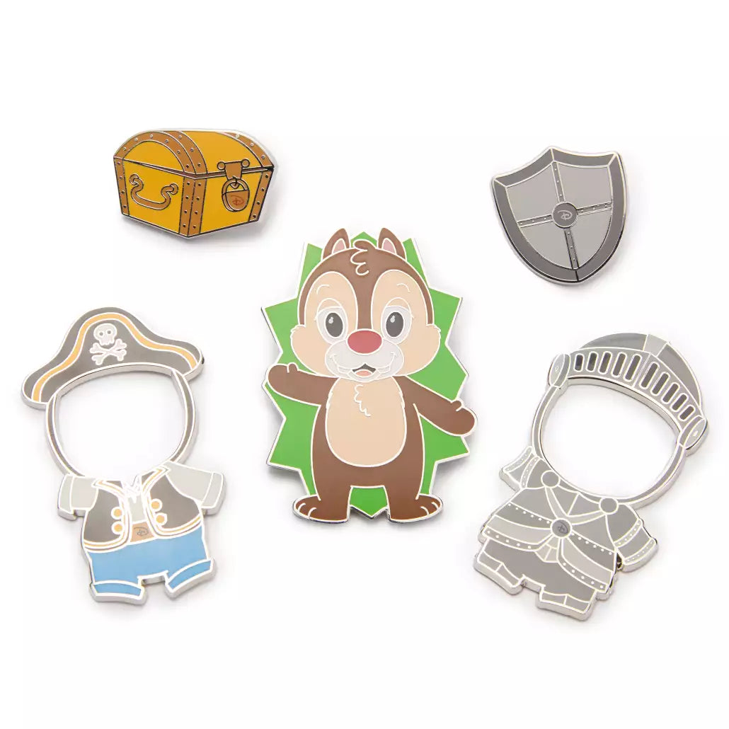 "Pre-Order" HKDL - Dale Disney Park Pal Outfits Magnetic Knight & Pirate Pin Set