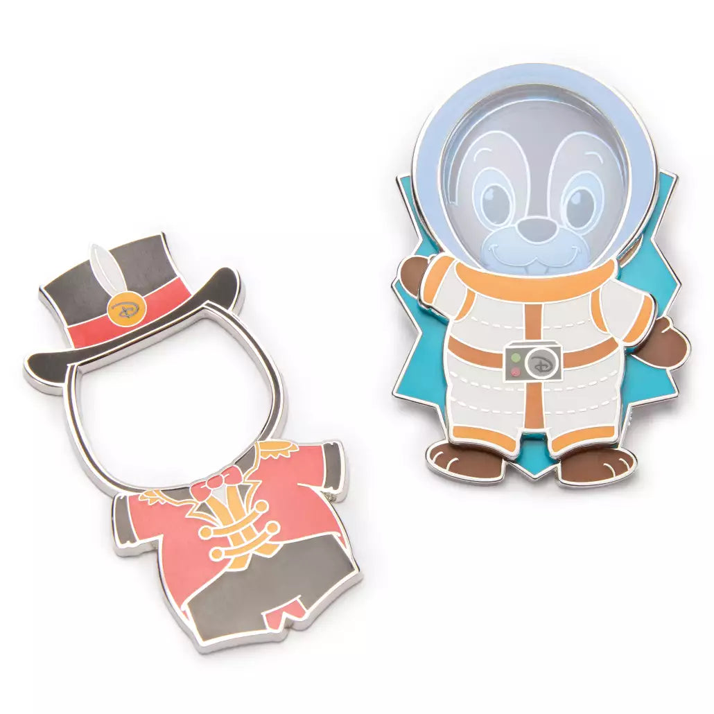 "Pre-Order" HKDL - Chip Disney Park Pal Outfits Magnetic Cinema Usher & Astronaut Pin Set