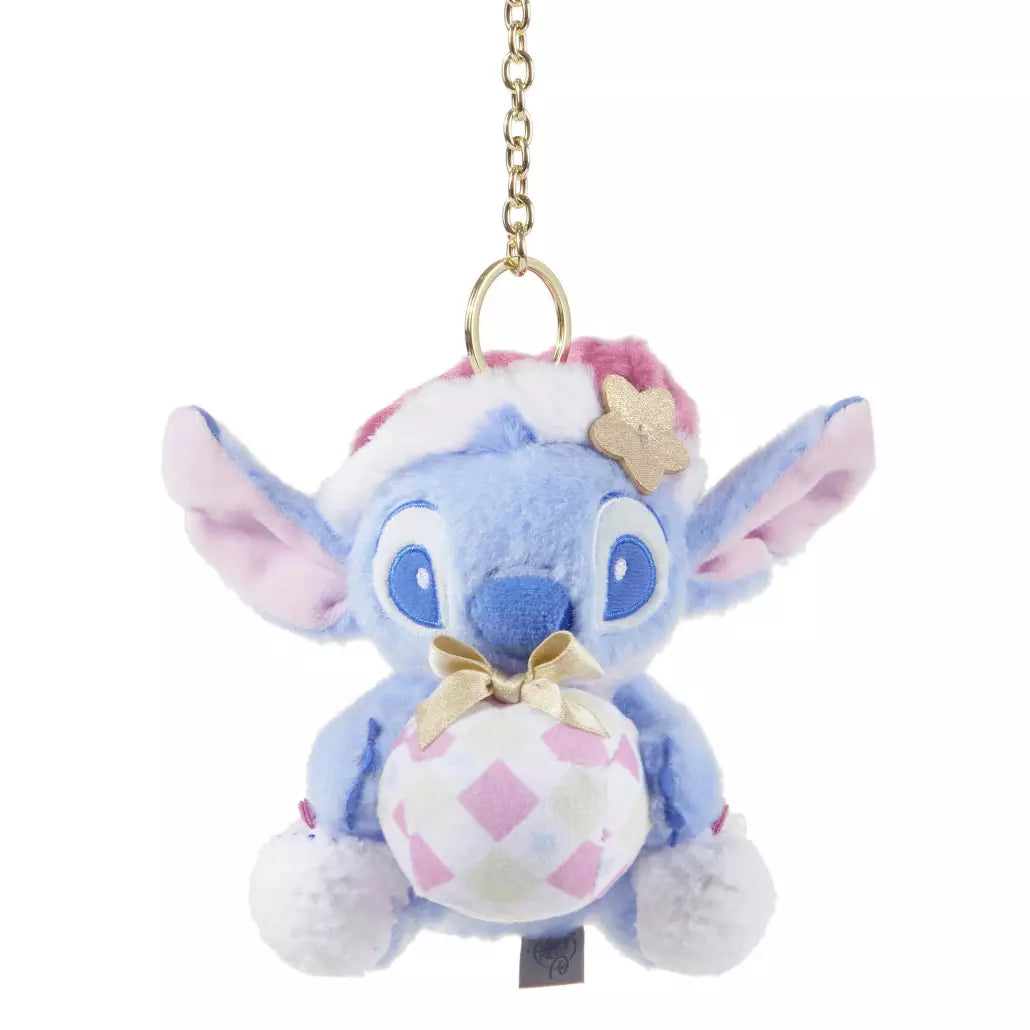 HKDL - Stitch Holiday Plush Keychain - Hug with Gift Box (Gifting Stitch - Winter 2023)【Ready Stock】