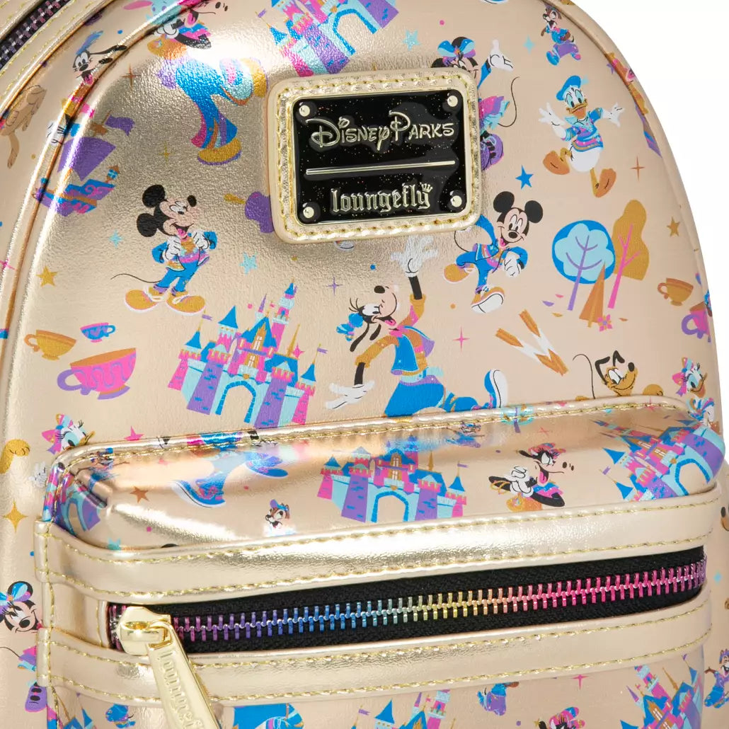 "Pre-Order" HKDL - Mickey Mouse and Friends Loungefly Mini Backpack for Adults, Disneyland 70th Anniversary