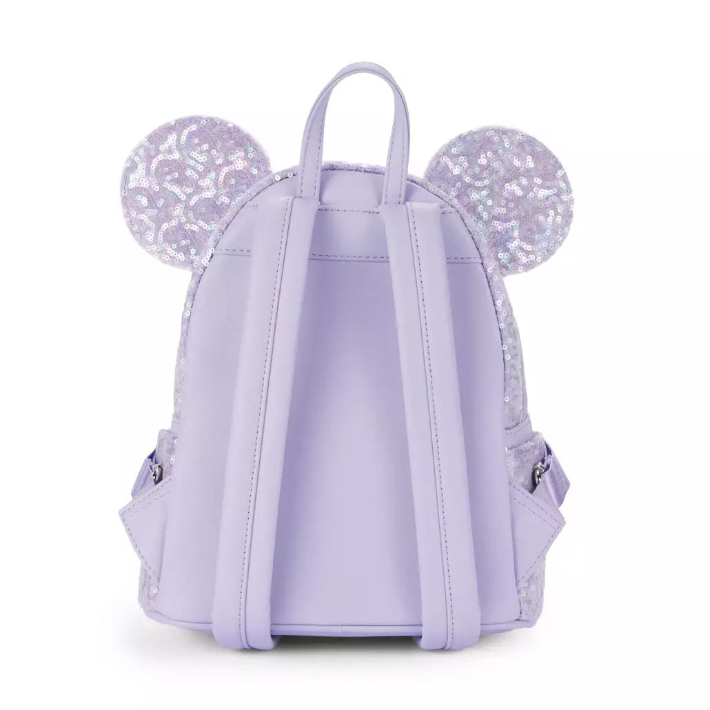 HKDL - Minnie Mouse Sequined Loungefly Mini Backpack, Opalescent【Ready Stock】