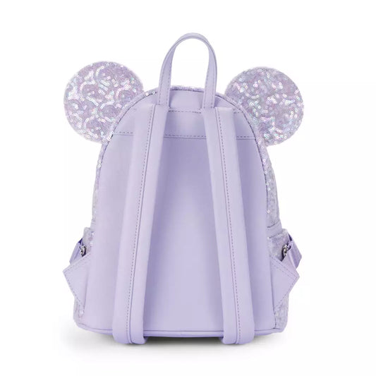 HKDL - Minnie Mouse Sequined Loungefly Mini Backpack, Opalescent【Ready Stock】