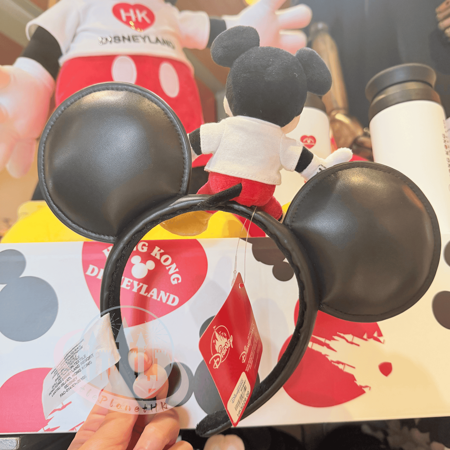 "Pre-Order" HKDL - Mickey Plush Sitting Leather ears Headband for Adults, Love Hong Kong Disneyland 2026