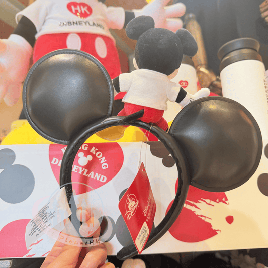 "Pre-Order" HKDL - Mickey Plush Sitting Leather ears Headband for Adults, Love Hong Kong Disneyland 2026