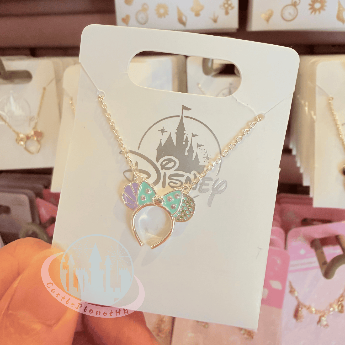 "Pre-Order" HKDL - The Little Mermaid Ariel Minnie Mouse Ear Headband Necklace