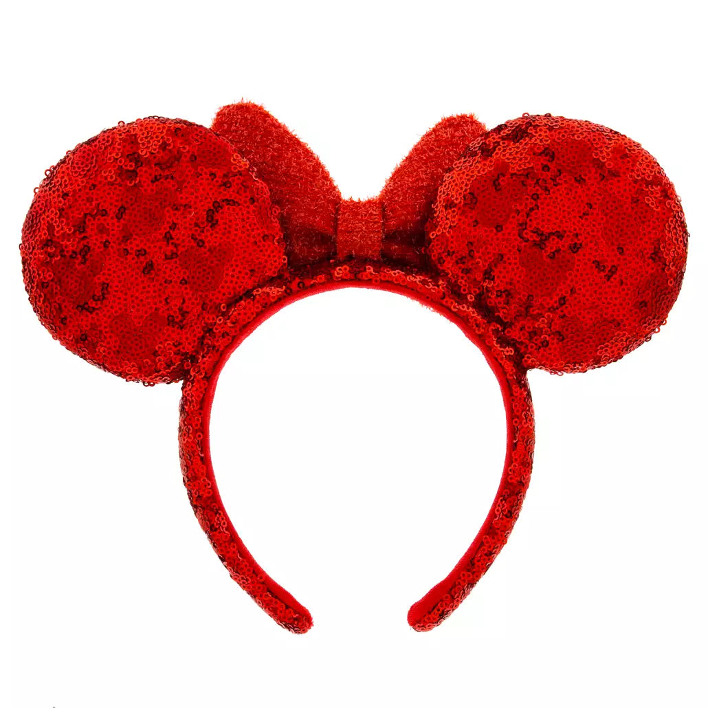 "Pre-Order" HKDL - Minnie Mouse Red Sequined Ears Headband for Adults