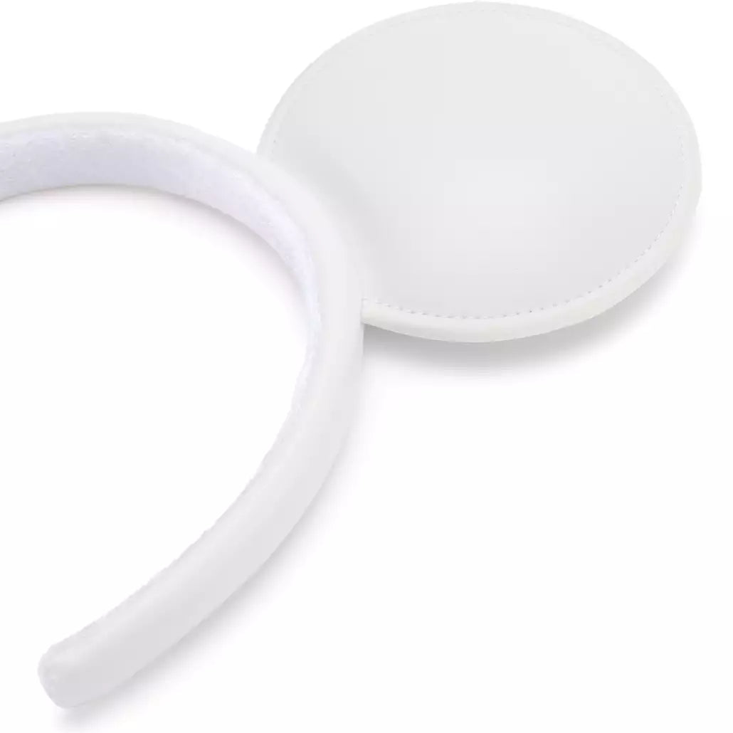 "Pre-Order" HKDL - Mickey Mouse White Simulated Leather Ears Headband for Adults