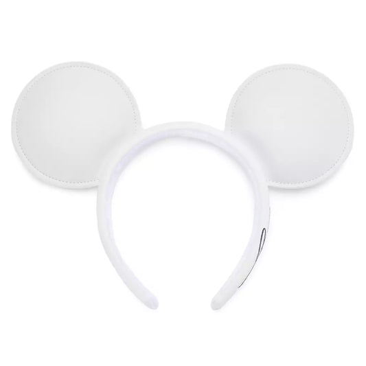 "Pre-Order" HKDL - Mickey Mouse White Simulated Leather Ears Headband for Adults