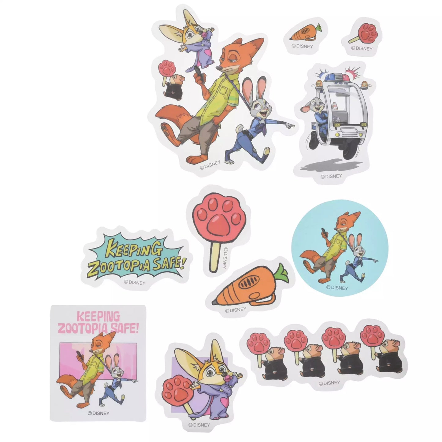 "Pre-Order" JDS - Zootopia Sticker Collection, ZOOTOPIA COMIC STYLE Clear Peel and Stick Stickers