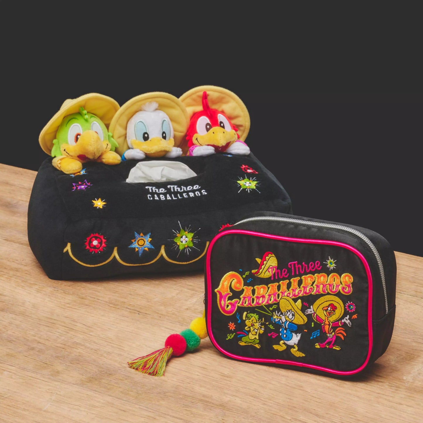 "Pre-Order" JDS - Donald, Jose Carioca, Panchito pouch with charm (THE THREE CABALLEROS 80TH)