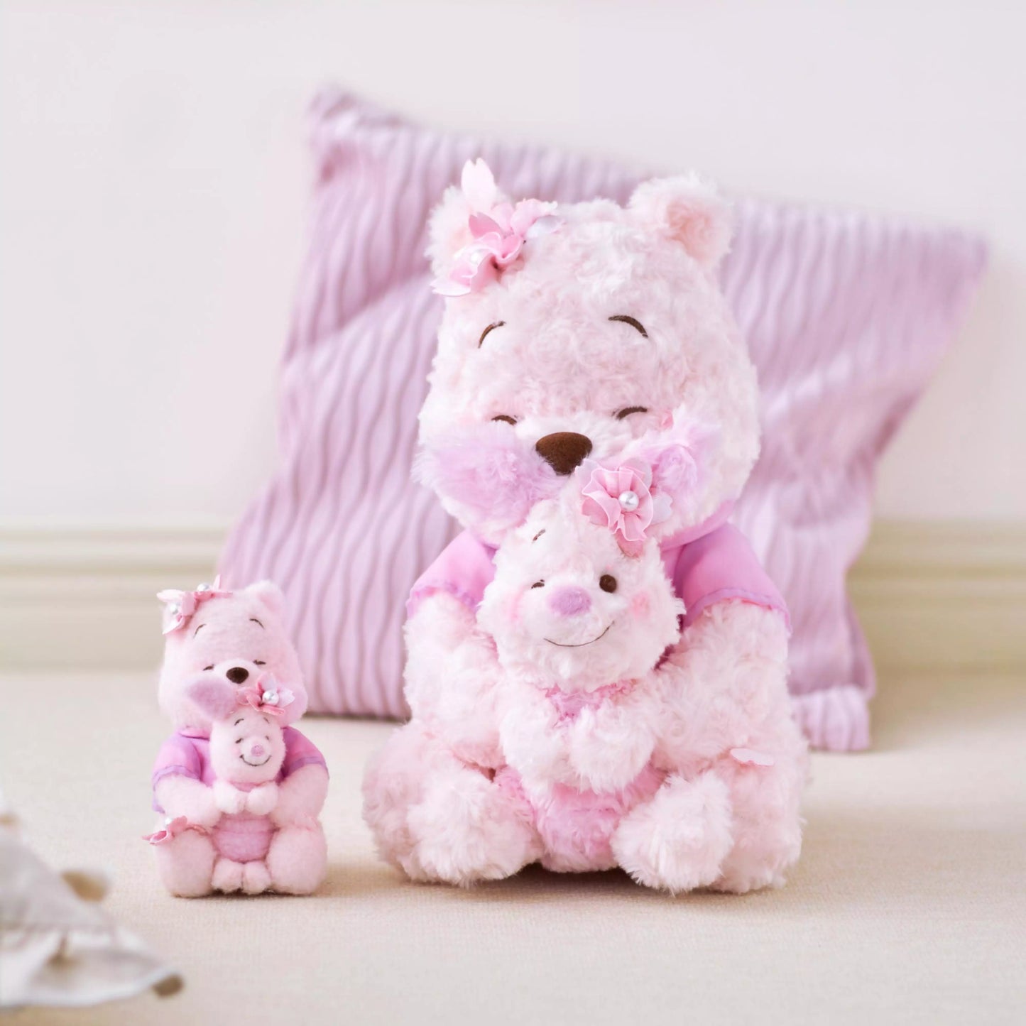 "Pre-Order" JDS - Winnie the Pooh & Piglet Plush Keychain (Japanese SAKURA Pink 2025)