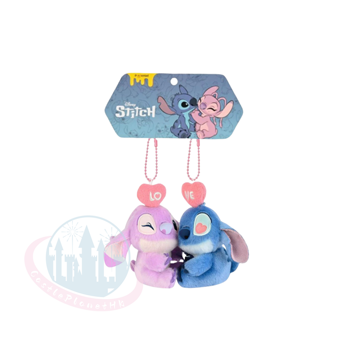 "Pre-Order" Other - POTDEMIEL Stitch & Angel Hugging Plush LOVE Keychain, Lilo & Stitch