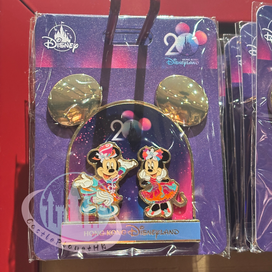"Pre-Order" HKDL - Mickey & Minnie mini Jumbo Pin, HKDL 20th Anniversary Grand Celebration